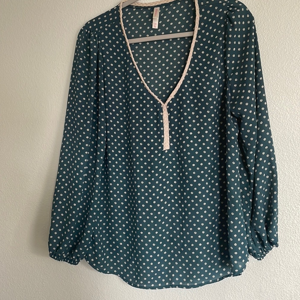 Polka Dot Blue Blouse